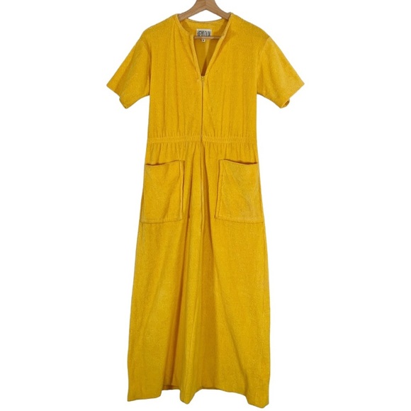 Keyloun Dresses & Skirts - Vintage Keyloun Terry Cloth Maxi Dress Yellow Size Small